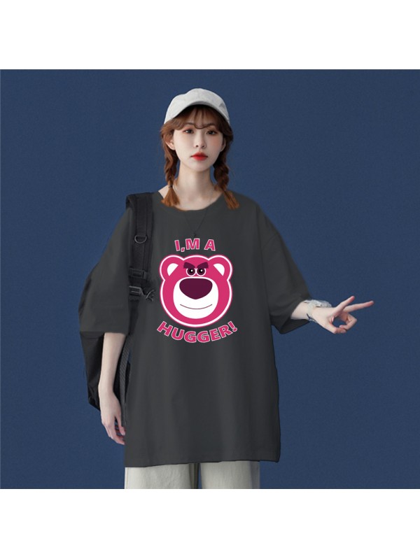 Hugger Bear Grey Unisex Mens/Womens Short Sleeve T-shirts Fashion Printed Tops Cosplay Costume
