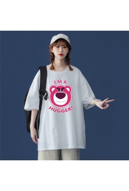 Hugger Bear White Unisex Mens/Womens Short Sleeve T-shirts Fashion Printed Tops Cosplay Costume