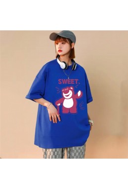 Sweet Bear Blue Unisex Mens/Womens Short Sleeve T-shirts Fashion Printed Tops Cosplay Costume
