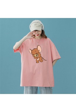 Jerry Pink Unisex Mens/Womens Short Sleeve T-shirts Fashion Printed Tops Cosplay Costume