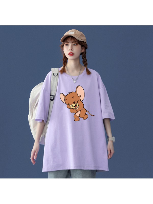 Jerry Purple Unisex Mens/Womens Short Sleeve T-shirts Fashion Printed Tops Cosplay Costume