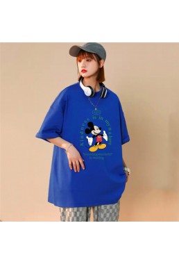 Mickey Blue Unisex Mens/Womens Short Sleeve T-shirts Fashion Printed Tops Cosplay Costume