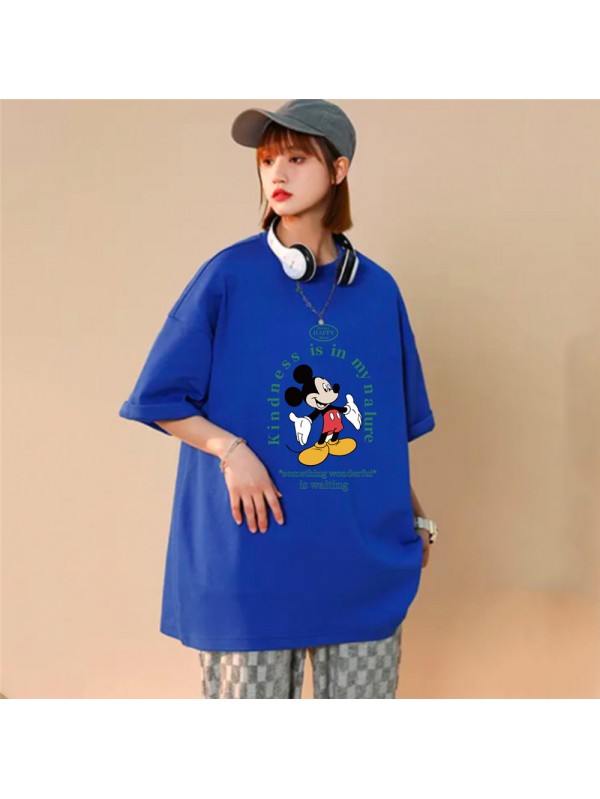 Mickey Blue Unisex Mens/Womens Short Sleeve T-shirts Fashion Printed Tops Cosplay Costume