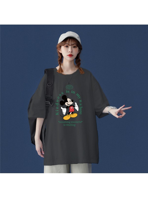 Mickey Grey Unisex Mens/Womens Short Sleeve T-shirts Fashion Printed Tops Cosplay Costume