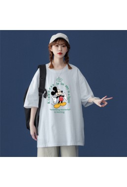 Mickey White Unisex Mens/Womens Short Sleeve T-shirts Fashion Printed Tops Cosplay Costume