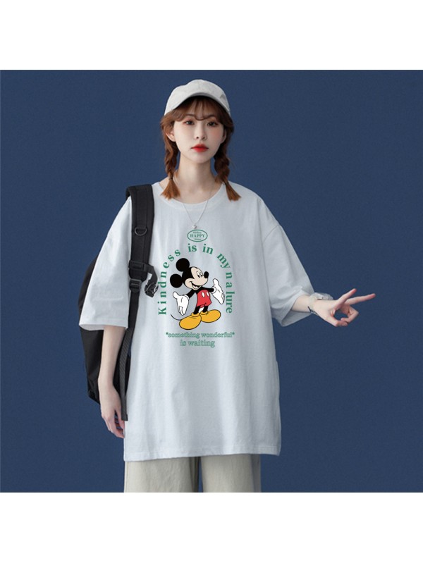 Mickey White Unisex Mens/Womens Short Sleeve T-shirts Fashion Printed Tops Cosplay Costume