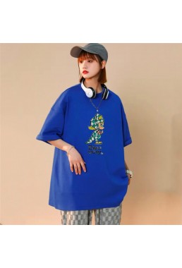 Dino Moily Blue Unisex Mens/Womens Short Sleeve T-shirts Fashion Printed Tops Cosplay Costume