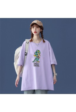 Dino Moily Purple Unisex Mens/Womens Short Sleeve T-shirts Fashion Printed Tops Cosplay Costume