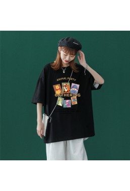 My Friends Tigger Pooh Black Unisex Mens/Womens Short Sleeve T-shirts Fashion Printed Tops Cosplay Costume