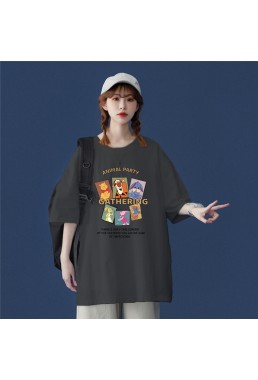 My Friends Tigger Pooh Grey Unisex Mens/Womens Short Sleeve T-shirts Fashion Printed Tops Cosplay Costume