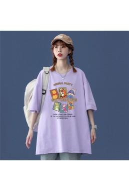 My Friends Tigger Pooh Purple Unisex Mens/Womens Short Sleeve T-shirts Fashion Printed Tops Cosplay Costume