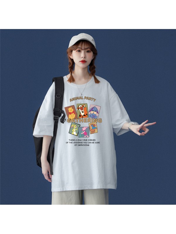 My Friends Tigger Pooh White Unisex Mens/Womens Short Sleeve T-shirts Fashion Printed Tops Cosplay Costume