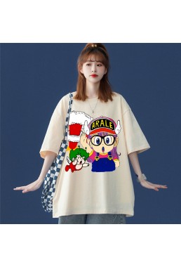 ARALE Beige Unisex Mens/Womens Short Sleeve T-shirts Fashion Printed Tops Cosplay Costume