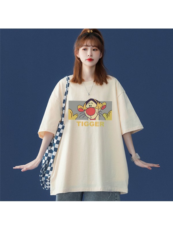 My Friends Tigger Beige Unisex Mens/Womens Short Sleeve T-shirts Fashion Printed Tops Cosplay Costume