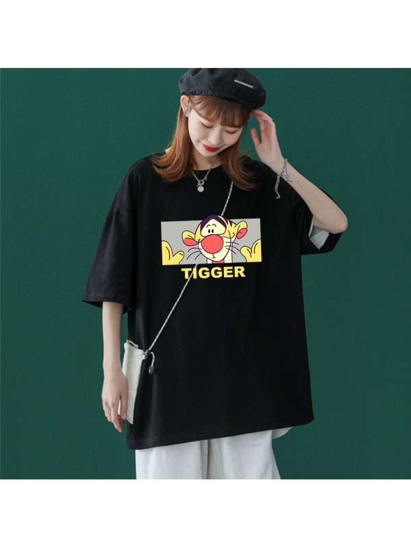 My Friends Tigger Black Unisex Mens/Womens Short Sleeve T-shirts Fashion Printed Tops Cosplay Costume