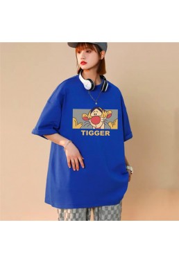 My Friends Tigger Blue Unisex Mens/Womens Short Sleeve T-shirts Fashion Printed Tops Cosplay Costume