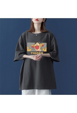 My Friends Tigger Grey Unisex Mens/Womens Short Sleeve T-shirts Fashion Printed Tops Cosplay Costume