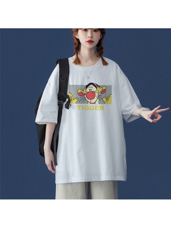 My Friends Tigger White Unisex Mens/Womens Short Sleeve T-shirts Fashion Printed Tops Cosplay Costume