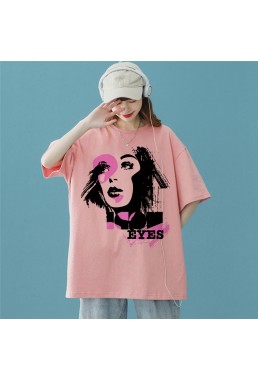 Fashion Girl Pink Unisex Mens/Womens Short Sleeve T-shirts Fashion Printed Tops Cosplay Costume
