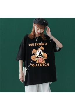 Dog Black Unisex Mens/Womens Short Sleeve T-shirts Fashion Printed Tops Cosplay Costume