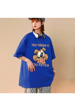 Dog Blue Unisex Mens/Womens Short Sleeve T-shirts Fashion Printed Tops Cosplay Costume