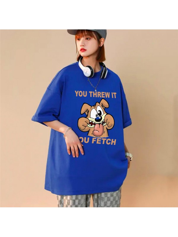 Dog Blue Unisex Mens/Womens Short Sleeve T-shirts Fashion Printed Tops Cosplay Costume