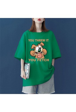 Dog Green Unisex Mens/Womens Short Sleeve T-shirts Fashion Printed Tops Cosplay Costume