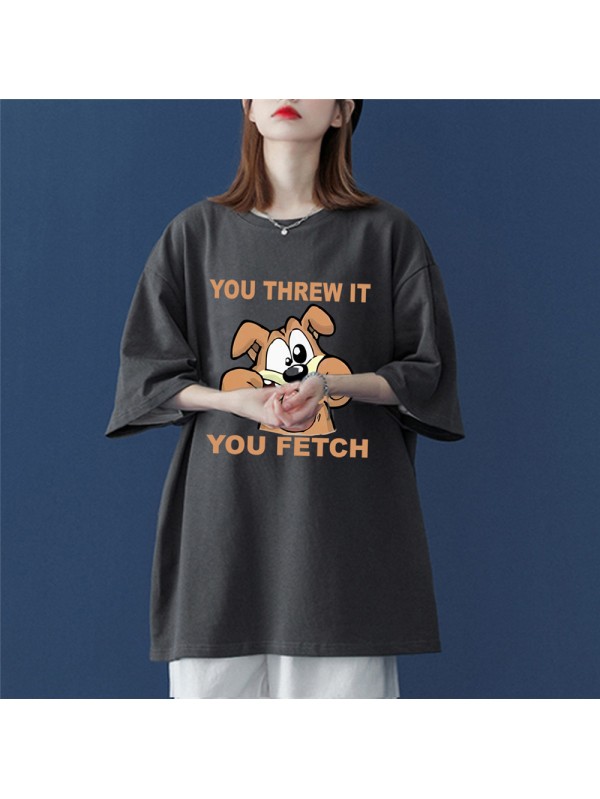 Dog Grey Unisex Mens/Womens Short Sleeve T-shirts Fashion Printed Tops Cosplay Costume