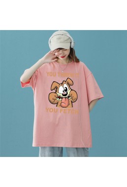 Dog Pink Unisex Mens/Womens Short Sleeve T-shirts Fashion Printed Tops Cosplay Costume