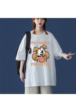 Dog White Unisex Mens/Womens Short Sleeve T-shirts Fashion Printed Tops Cosplay Costume