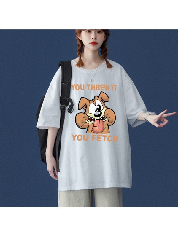 Dog White Unisex Mens/Womens Short Sleeve T-shirts Fashion Printed Tops Cosplay Costume