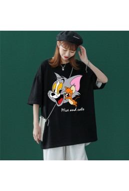 Tom and Jerry 3 Unisex Mens/Womens Short Sleeve T-shirts Fashion Printed Tops Cosplay Costume
