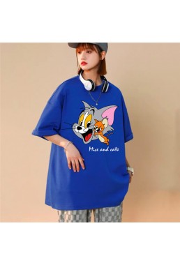 Tom and Jerry 5 Unisex Mens/Womens Short Sleeve T-shirts Fashion Printed Tops Cosplay Costume