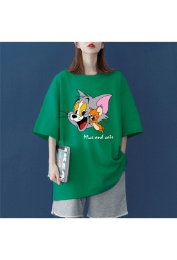 Tom and Jerry 6 Unisex Mens/Womens Short Sleeve T-shirts Fashion Printed Tops Cosplay Costume