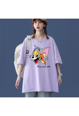Tom and Jerry 8 Unisex Mens/Womens Short Sleeve T-shirts Fashion Printed Tops Cosplay Costume