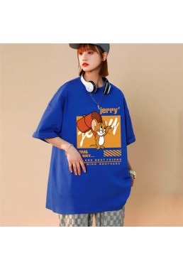 Cute Jerry blue Unisex Mens/Womens Short Sleeve T-shirts Fashion Printed Tops Cosplay Costume