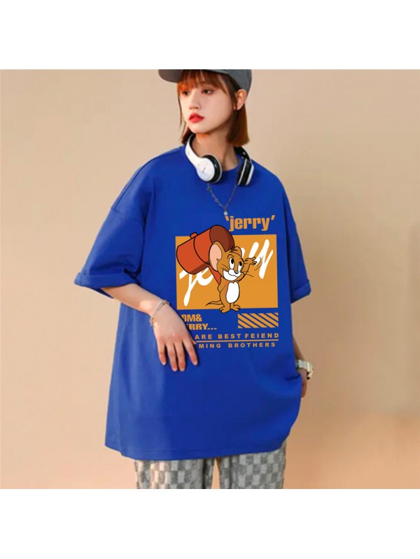 Cute Jerry blue Unisex Mens/Womens Short Sleeve T-shirts Fashion Printed Tops Cosplay Costume