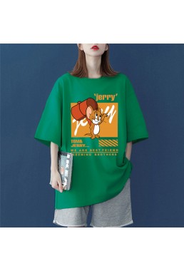 Cute Jerry green Unisex Mens/Womens Short Sleeve T-shirts Fashion Printed Tops Cosplay Costume