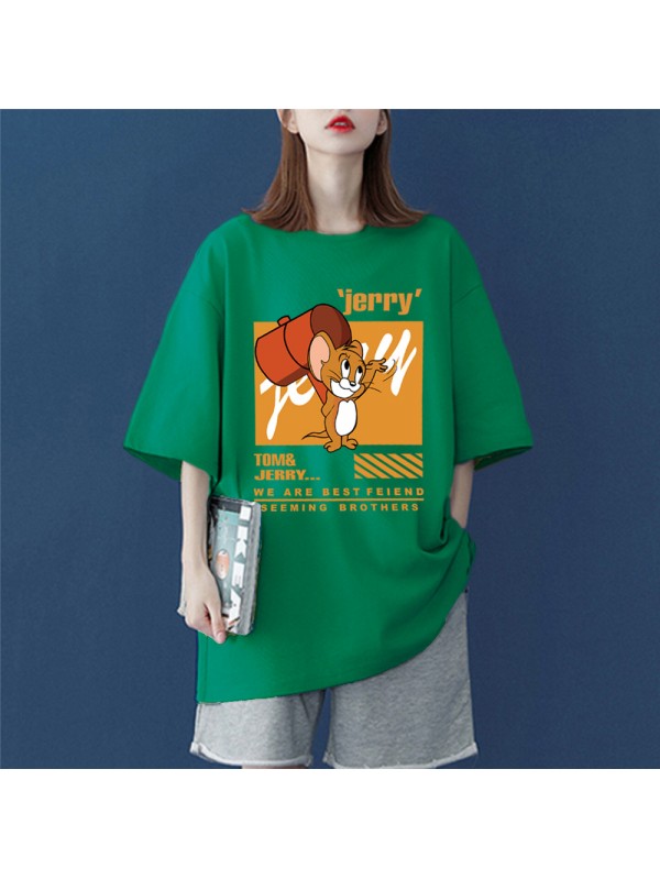 Cute Jerry green Unisex Mens/Womens Short Sleeve T-shirts Fashion Printed Tops Cosplay Costume