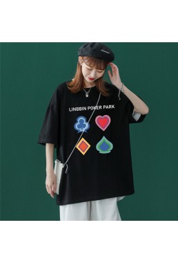 Poker black Unisex Mens/Womens Short Sleeve T-shirts Fashion Printed Tops Cosplay Costume