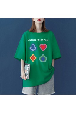 Poker green Unisex Mens/Womens Short Sleeve T-shirts Fashion Printed Tops Cosplay Costume