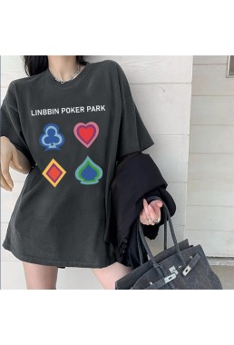 Poker grey Unisex Mens/Womens Short Sleeve T-shirts Fashion Printed Tops Cosplay Costume