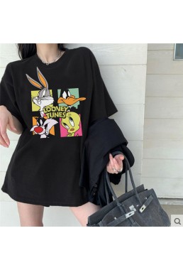 Looney Tunes 2 Unisex Mens/Womens Short Sleeve T-shirts Fashion Printed Tops Cosplay Costume