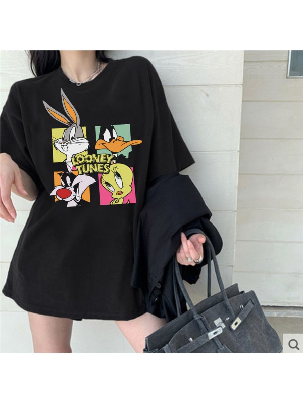 Looney Tunes 2 Unisex Mens/Womens Short Sleeve T-shirts Fashion Printed Tops Cosplay Costume