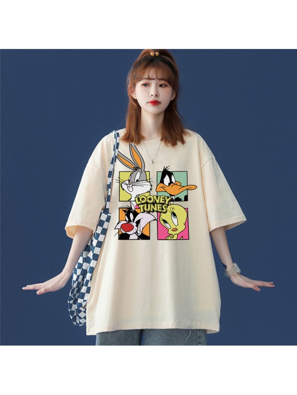 Looney Tunes 4 Unisex Mens/Womens Short Sleeve T-shirts Fashion Printed Tops Cosplay Costume