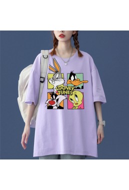 Looney Tunes 5 Unisex Mens/Womens Short Sleeve T-shirts Fashion Printed Tops Cosplay Costume