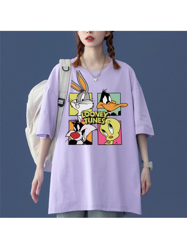 Looney Tunes 5 Unisex Mens/Womens Short Sleeve T-shirts Fashion Printed Tops Cosplay Costume