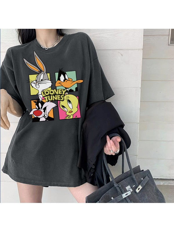 Looney Tunes 7 Unisex Mens/Womens Short Sleeve T-shirts Fashion Printed Tops Cosplay Costume