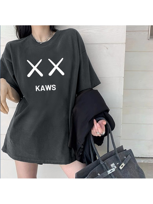 KAWS 2 Unisex Mens/Womens Short Sleeve T-shirts Fashion Printed Tops Cosplay Costume