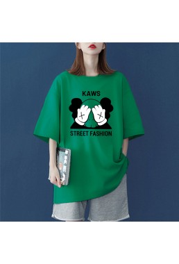 KAWS 4 Unisex Mens/Womens Short Sleeve T-shirts Fashion Printed Tops Cosplay Costume